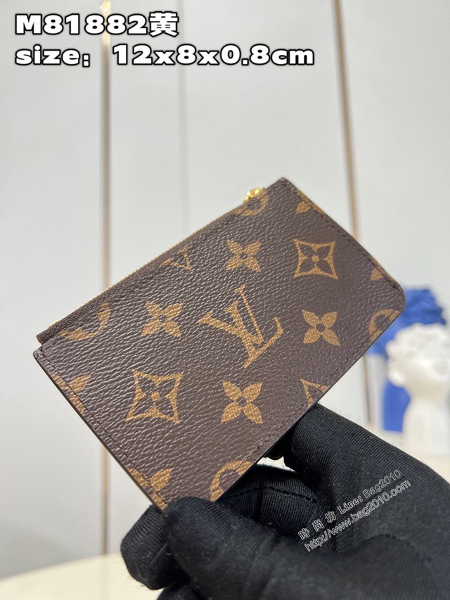 LV專櫃2023新款Romy名片夾 M81882老花黃 路易威登經典男女款零錢卡包 dn1458